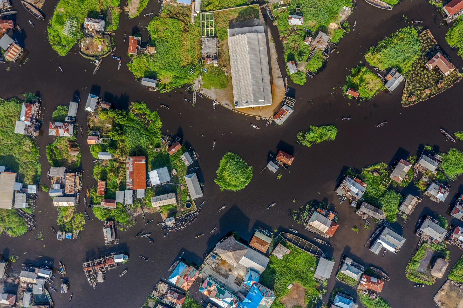 Ganvié, cité lacustre sur le lac Nokoué, Bénin
